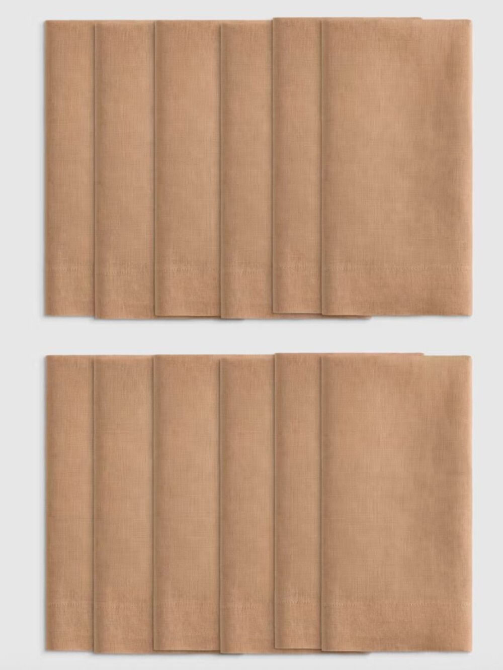 NEW NEVER USED Set of 12c Quince European Linen Napkins in color Latte